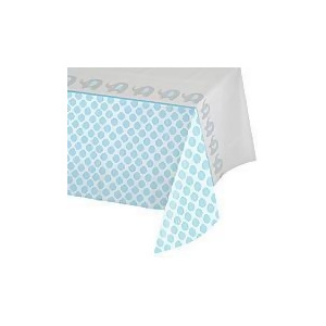 Pack of 6 Little Peanut Boy Blue Damask Bordered Baby Shower Tablecloths 54 x 102 - All