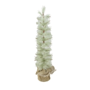 2' Silent Luxury Frosted Green Pine Artificial Christmas Tree with Burlap Base Unlit - All