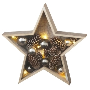 11 Battery Operated Led Lighted Small Country Rustic Wooden Star Christmas Decoration - All