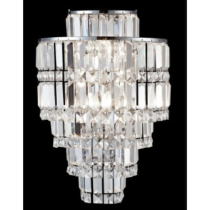 18 Cathedral Polished Chrome and Solid Crystal Chandelier Style Wall Sconce - All