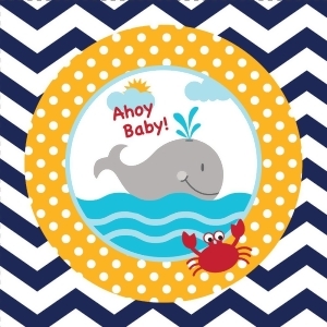 Club Pack of 216 Ahoy Baby 2-Ply Paper Party Beverage Napkins 5 - All