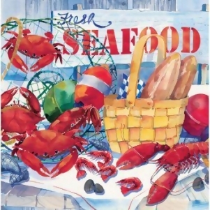 Club Pack of 192 Seafood Celebrations Multicolor 2-Ply Disposable Luncheon Napkins 6.5 - All