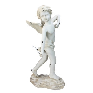 24 Distressed Ivory Cherub Angel with Bow Outdoor Patio Garden Statue - All