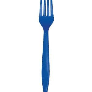 Club Pack of 600 Cobalt Blue Premium Heavy-Duty Plastic Party Forks - All