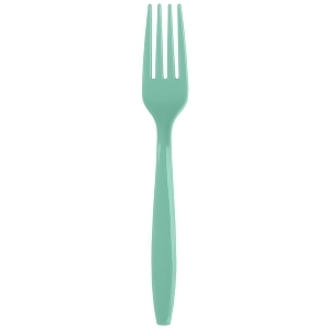 Club Pack of 288 Fresh Mint Green Premium Heavy-Duty Plastic Party Forks - All