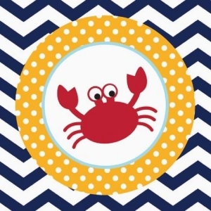 Club Pack of 216 Ahoy Matey Crab 2-Ply Disposable Party Beverage Napkins 5 - All