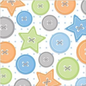 Club Pack of 192 Cute As A Button Boy 2-Ply Disposable Party Beverage Napkins 5 - All