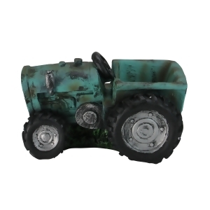 12.25 Distressed Teal Black Tractor Outdoor Garden Patio Planter - All