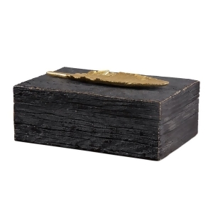 10 Metallic Gold Leaf Decorative Black Storage Box - All