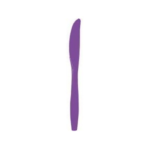 Club Pack of 600 Amethyst Purple Premium Heavy-Duty Plastic Party Knives - All