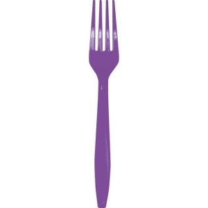 Club Pack of 288 Amethyst Purple Premium Heavy-Duty Plastic Party Forks - All