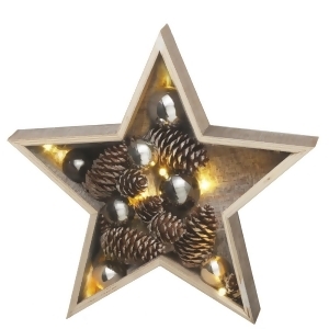 15 Battery Operated Led Lighted Medium Country Rustic Wooden Star Christmas Decoration - All