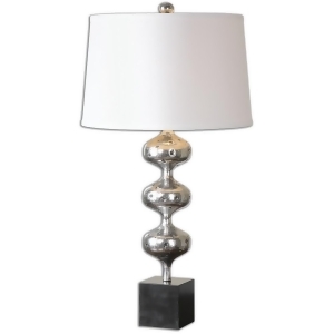 30 Textured Polished Silver with Marble Base and Linen Hardback Shade Table Lamp - All