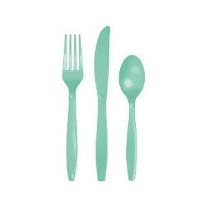 Club Pack of 288 Fresh Mint Green Assorted Premium Plastic Party Cutlery - All