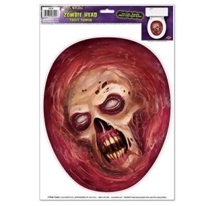 Club Pack of 12 Zombie Head Toilet Topper Peel 'N Place Halloween Decorations 13.5 - All