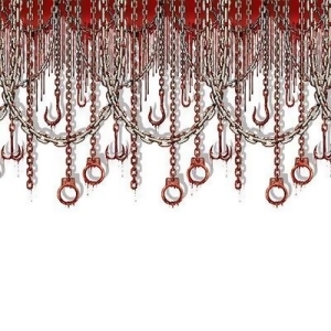 Pack of 6 Bloody Chains and Hooks Halloween Wall Backdrop Party Decorations 4' x 30' - All