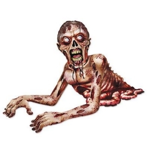 Club Pack of 12 Jointed Spooky Zombie Crawler Halloween Hanging Decorations 4.5' - All