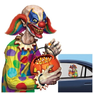 Pack of 12 Hauntingly Creepy Clown Car Window Cling Halloween Decorations - All