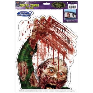 Pack of 12 Ghoulish and Creepy Zombie Car Window Cling Halloween Decorations - All