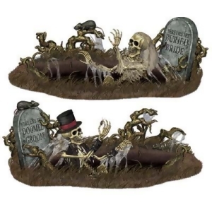 Club Pack of 24 Insta-Theme Doomed Groom and Buried Bride Halloween Prop Decorations 63.6 - All