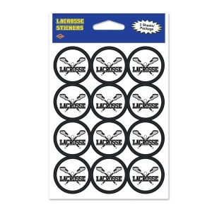 Club Pack of 24 Black and White Lacrosse Novelty Decorative Stickers 6 - All