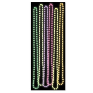Club Pack of 72 Green Yellow Purple and Pink Glow In The Dark Party Beads 33 - All