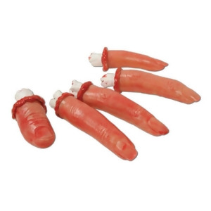 Club Pack of 60 Bloody Finger Halloween Decorations in Assorted Sizes - All