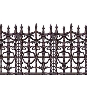 Pack of 6 Insta-Theme Creepy Fence Halloween Border Decorations 30' - All