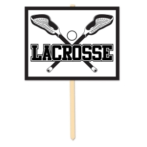 Pack of 6 Black and White Lacrosse Yard Sign Sports Party Decorations 11 - All