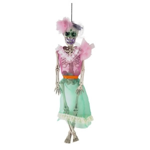 Club Pack of 12 Decorative Day Of The Dead Female Skeleton Hanging Decoration 16 - All