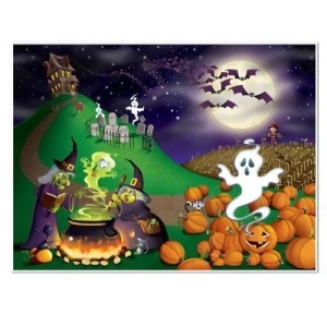 Pack of 6 Multi-Colored Halloween Scene Insta-Mural Photo Backdrop Party Decorations 6' - All