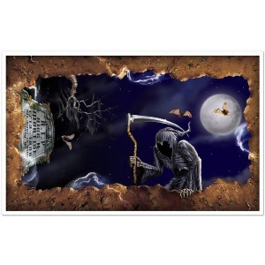 Pack of 6 Grim Reaper and Open Grave Insta-View Halloween Wall Decorations - All