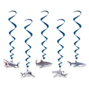 Club Pack of 30 Under the Sea Blue and Gray Shark Whirl Decorations 32 36 - All