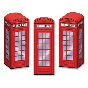 Club Pack of 36 Decorative Red 3-Dimensional Phone Booth Party Favor Boxes - All