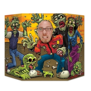Pack of 6 Multicolor Chasing Zombies On The Horizon Photo Prop 37 x 25 - All