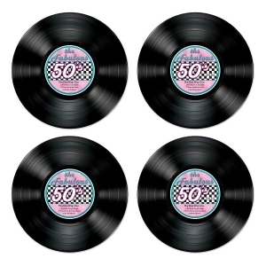Club Pack of 48 The Fabulous 50's Record Cutout Party Decorations - All
