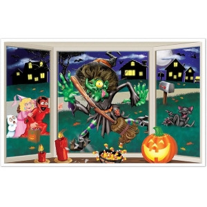 Pack of 6 Crazy Crashing Witch Insta-View Halloween Wall Decorations 38 x 62 - All