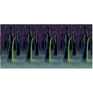Pack of 6 Spooky Forest Trees at Dark Backdrop Halloween Party Decorations 30' - All