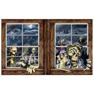 Pack of 6 Creepy Zombie Attack Insta-View Halloween Wall Decorations 38 x 64 - All