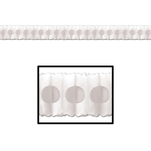 Club Pack of 12 White Tissue Garland Party Decoration 12' - All