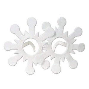 Pack of 12 White Iridescent Glittered Snowflake Party Favor Glasses - All