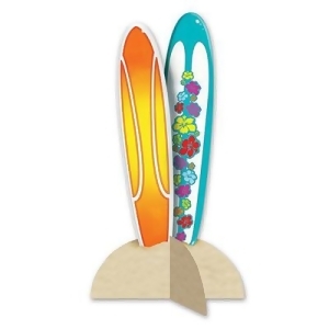 Club Pack of 12 Tropical 3-D Surfboard Centerpiece Luau Party Decorations 12 - All