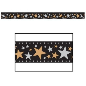 Club Pack of 12 Gold and Silver Stars Filmstrip Indoor/Outdoor Banner Hanging Decorations 25' - All