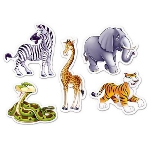 Club Pack of 240 Mini Jungle Animal Cutout Hanging Party Decorations 6.75 - All