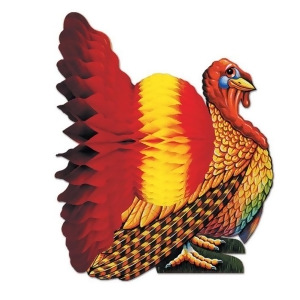 Club Pack of 12 Colorful Thanksgiving Turkey Tissue Centerpieces 12 - All