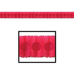 Club Pack of 12 Cerise Red Tissue Garland Party Decoration 12' - All