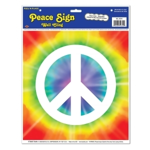 Club Pack of 12 Multi-Colored Peace Sign Peel 'N Place Wall Clings 15 - All