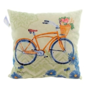 18 Decorative Multi-Color Bicycle Square Outdoor Throw Pillow Polyester Down Filler - All