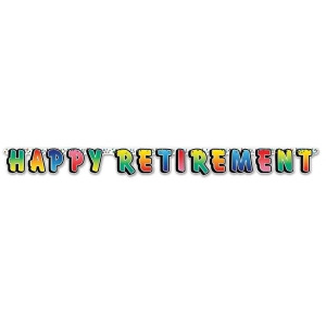 Club Pack of 12 Happy Retirement Jointed Streamer Hanging Decoration 5' - All