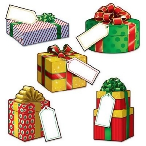 Club Pack of 240 Festive Multicolor Mini Christmas Gift Cutout Decorations 4-5 - All
